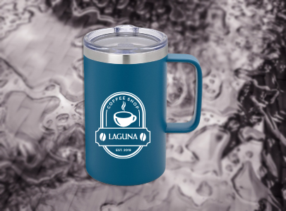 Custom imprinted Mugs for Laguna Beach, CA with a local business logo